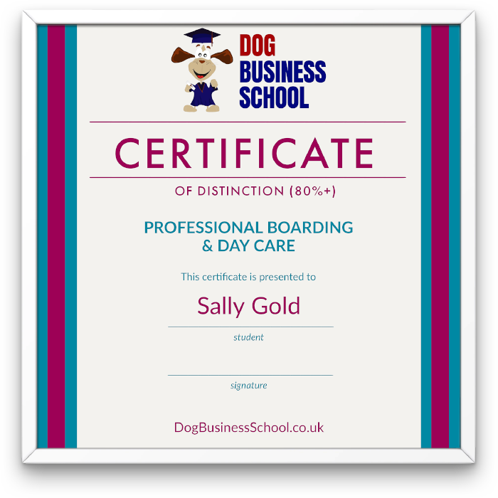 Dog Business certificate